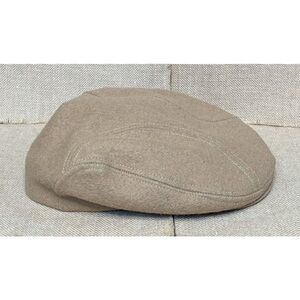 Vintage Amalgamated Clothing Tan Newsboy Hat Size XL Driver Cabbie Cap Hipster